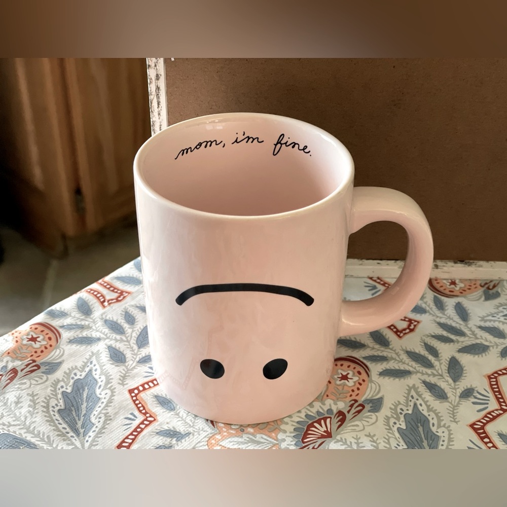 Ban.do pale pink ceramic mug - Mom, I'm fine. 😀